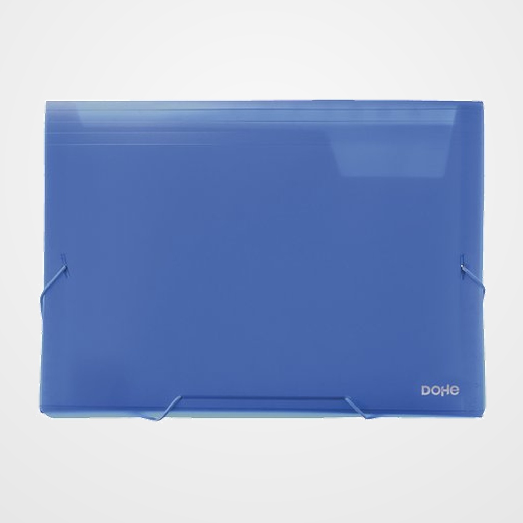 CLASIFICADOR ACORDEON DOHE PP TRANSLUCIDO A4 13 DPTOS. GOMAS AZUL