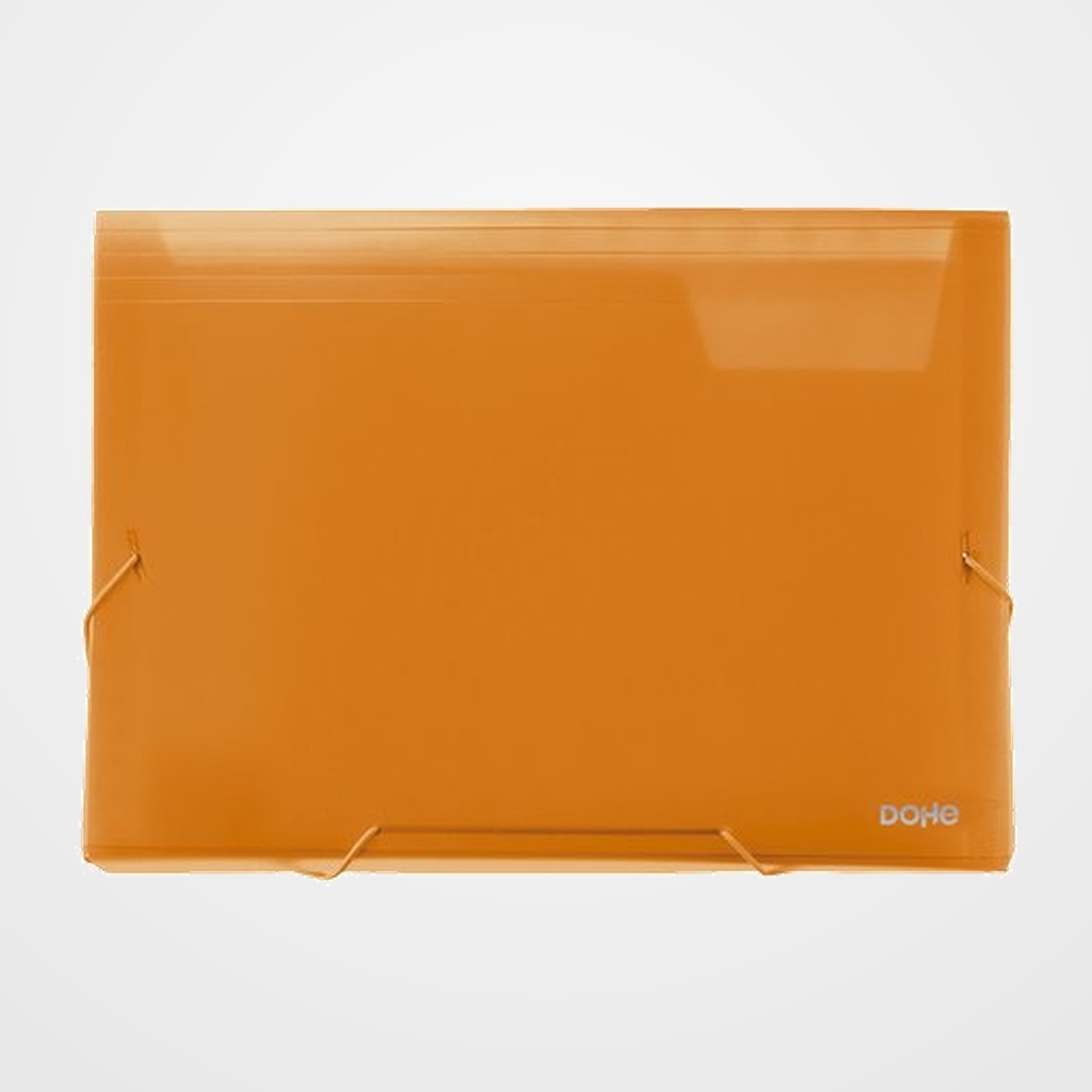 CLASIFICADOR ACORDEON DOHE PP TRANSLUCIDO A4 13 DPTOS. GOMAS NARANJA