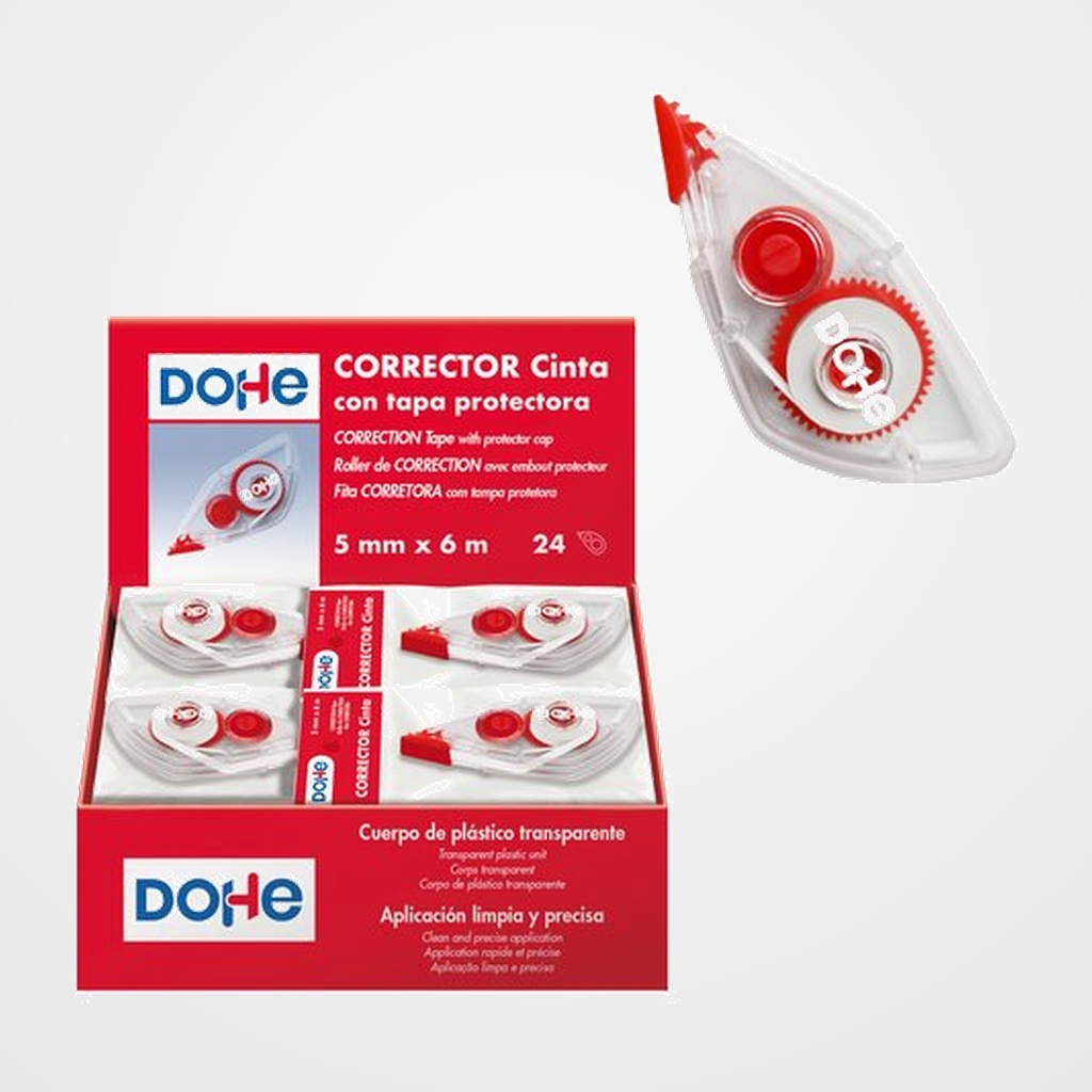 CORRECTOR CINTA DOHE ROJO 5 mm x 6 m