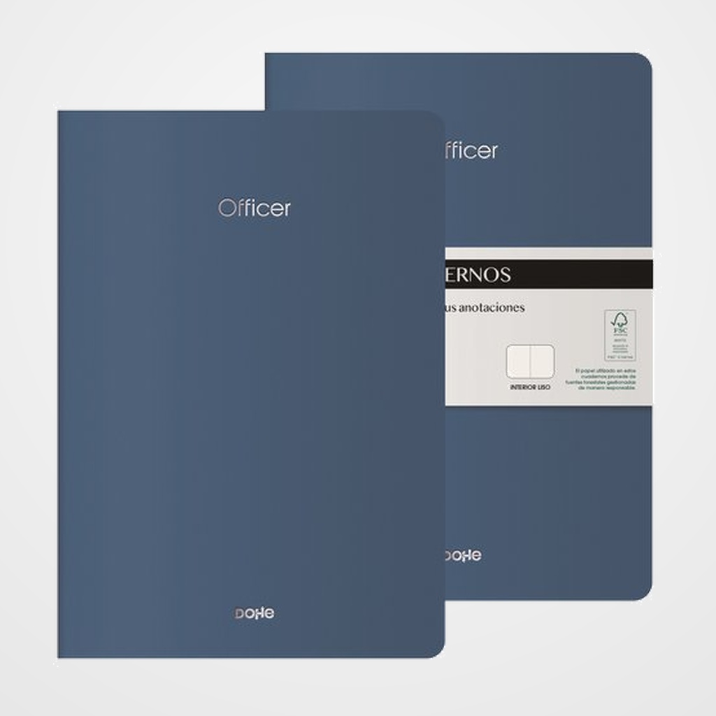 [10003769] CUADERNO DOHE OFFICER A4 40h 90gr. LISO AZUL NOCHE PACK de 2