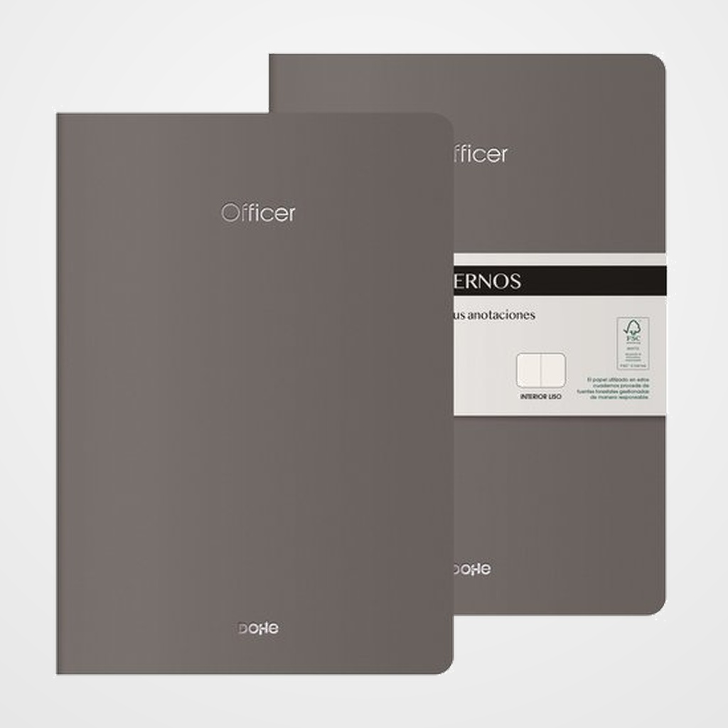 CUADERNO DOHE OFFICER A4 40h 90gr. LISO GRIS PACK de 2