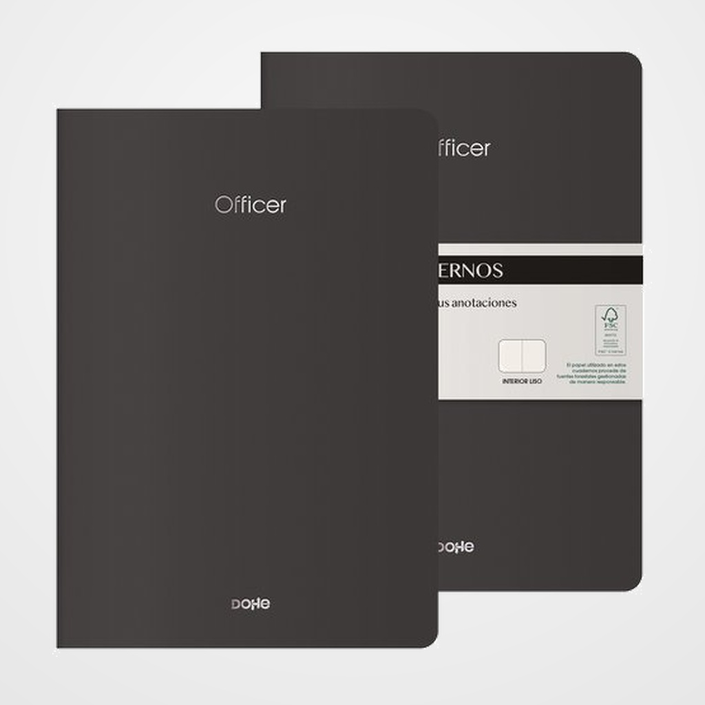 [10003772] CUADERNO DOHE OFFICER A4 40h 90gr. LISO NEGRO NOCHE PACK de 2