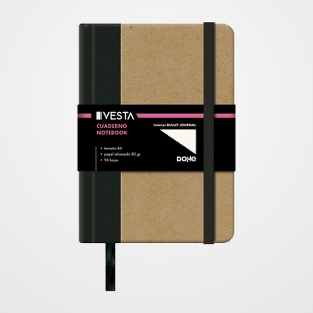 CUADERNO VESTA NATURE A6 BULLET JOURNAL con GOMA