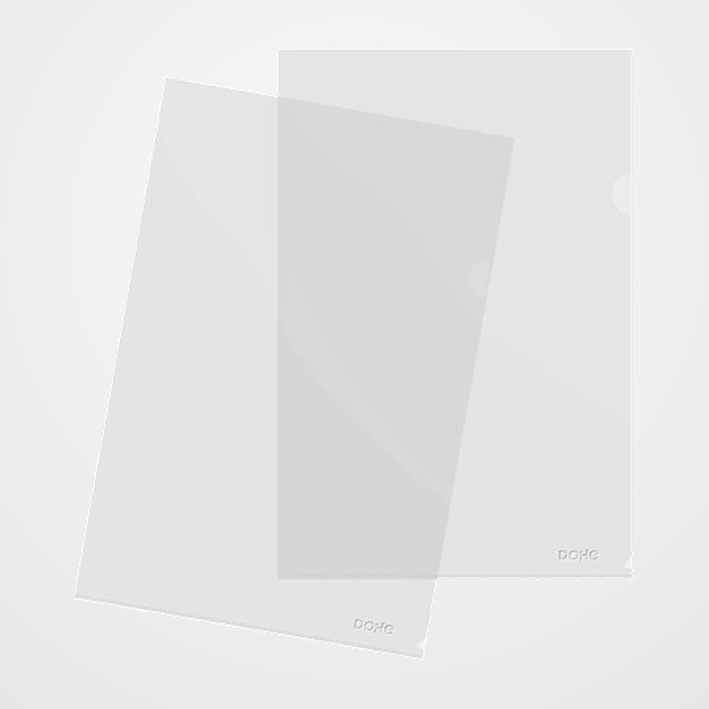 DOSIER ANGULO RECTO DOHE PP BASIC CRISTAL Fº PAQUETE de 100
