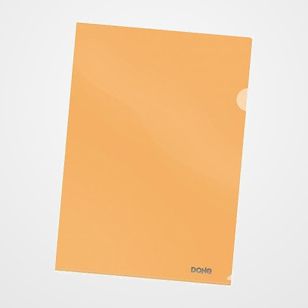 DOSIER ANGULO RECTO DOHE PP CRISTAL 120µ A4 NARANJA PAQUETE de 10