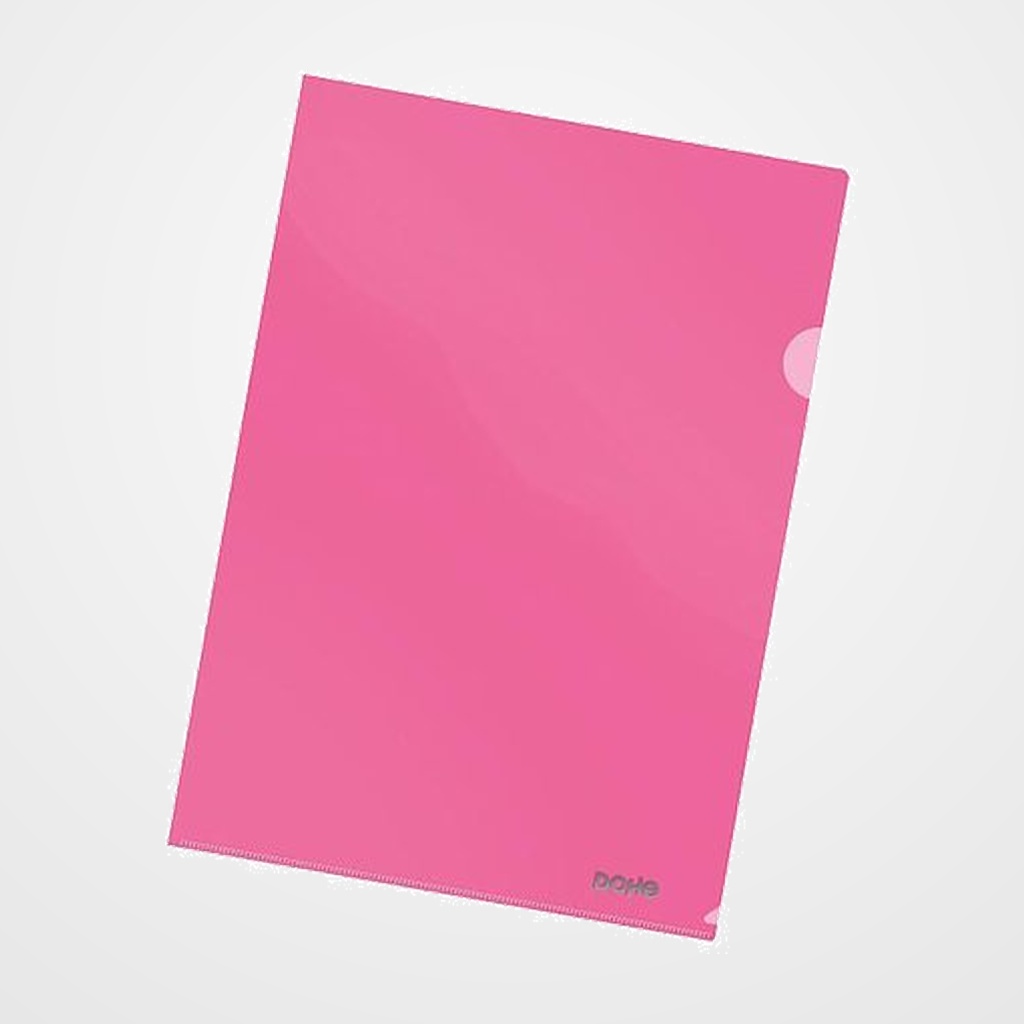 DOSIER ANGULO RECTO DOHE PP CRISTAL 120µ A4 ROSA PAQUETE de 10