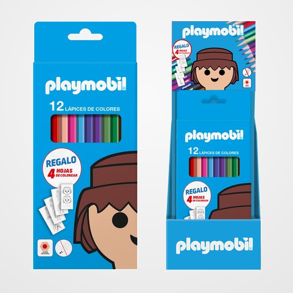 LAPICES de COLORESDOHE PLAYMOBIL CAJA de 12