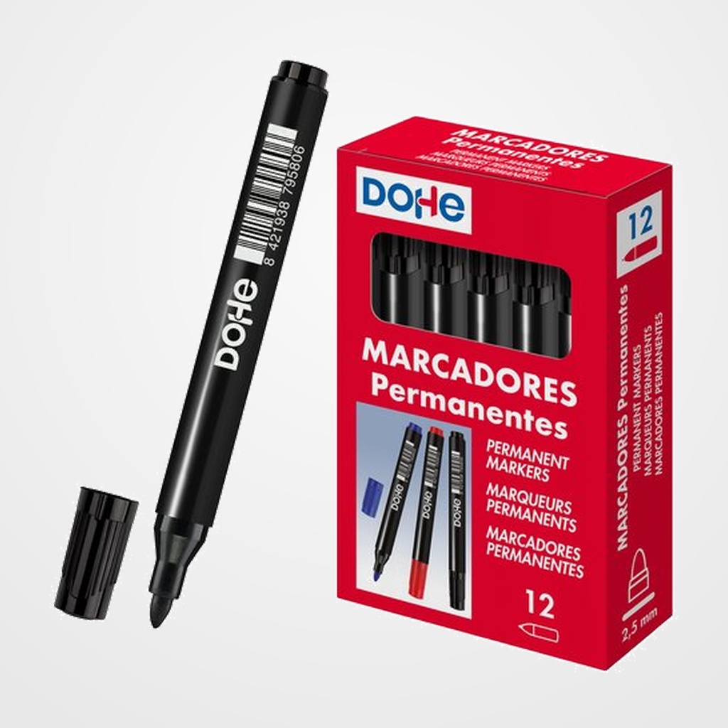 MARCADOR PERMANENTE DOHE CONICO 2 mm NEGRO