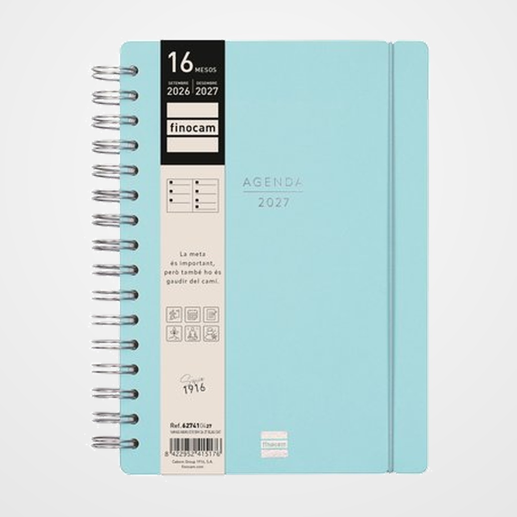 [82701037] AGENDA ANUAL (2026-27) FINOCAM CATALAN 16 MESES HAIKU WIRE-O tapa EXTRADURA S/V APAIS. E10 155x212 con GOMA BLAU