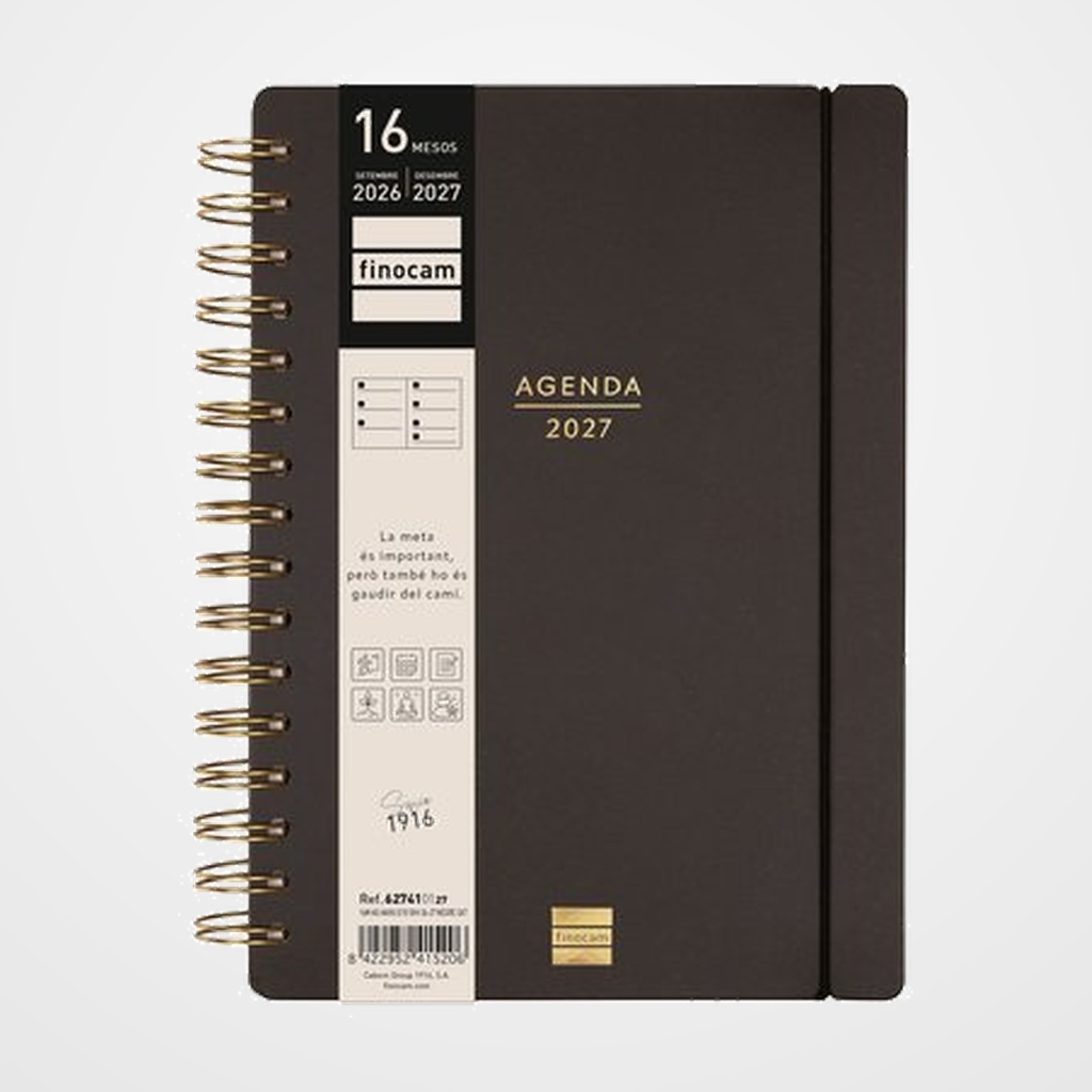 AGENDA ANUAL (2026-27) FINOCAM CATALAN 16 MESES HAIKU WIRE-O tapa EXTRADURA S/V APAIS. E10 155x212 con GOMA NEGRE