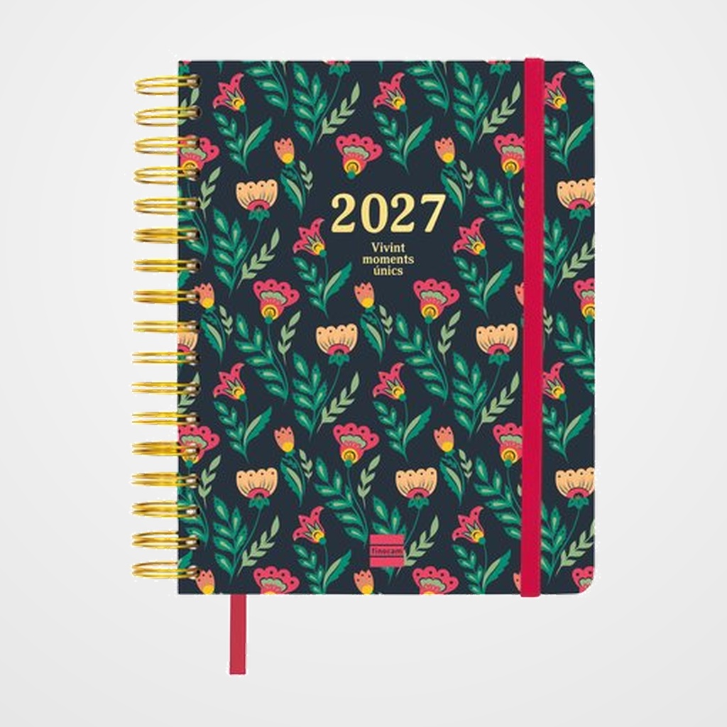 AGENDA ANUAL (2026-27) FINOCAM CATALAN 16 MESES VITAE WIRE-O tapa EXTRADURA S/V APAIS. 4º 155x217 con GOMA VERDE