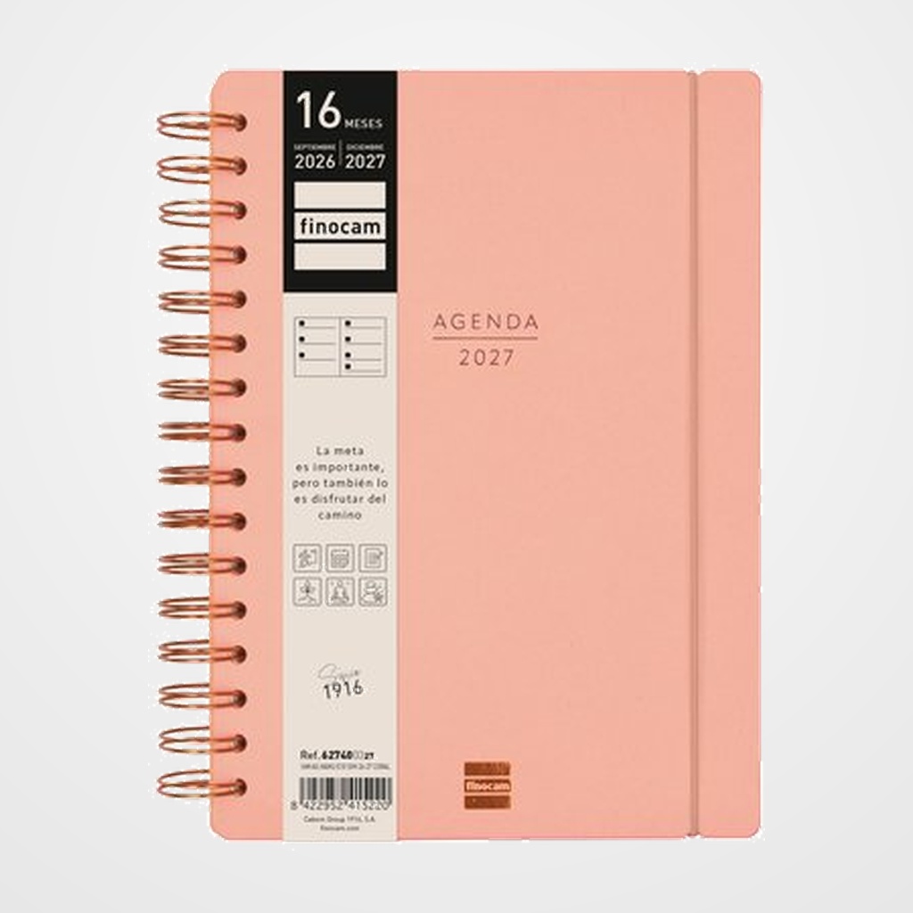AGENDA ANUAL (2026-27) FINOCAM 16 MESES HAIKU WIRE-O tapa EXTRADURA S/V APAIS. E10 155x212 con GOMA CORAL