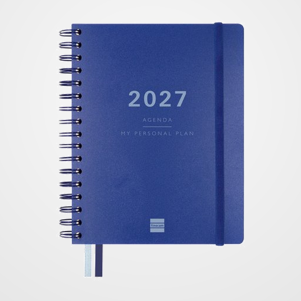 AGENDA ANUAL (2026-27) FINOCAM 16 MESES TEMPUS WIRE-O tapa PP S/V 4º 155x217 con GOMA AZUL