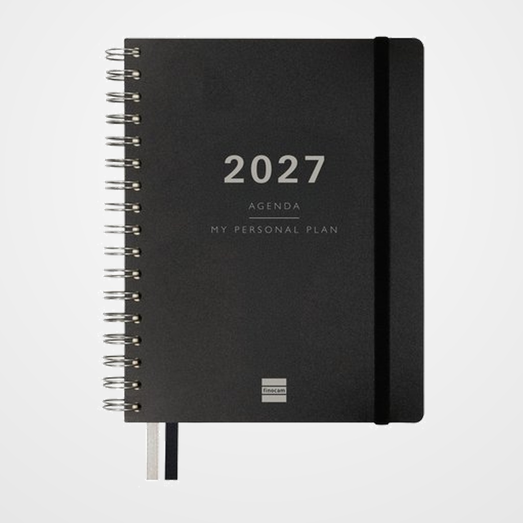 AGENDA ANUAL (2026-27) FINOCAM 16 MESES TEMPUS WIRE-O tapa PP S/V 4º 155x217 con GOMA NEGRO