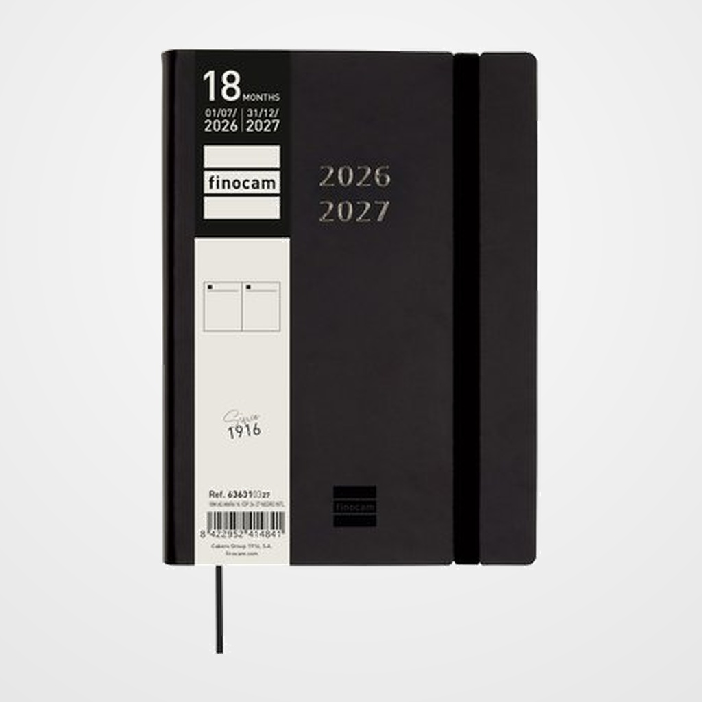 AGENDA ANUAL (2026-27) FINOCAM 18 MESES INTERNACIONAL MARA COSIDA tapa EXTRADURA D/P Y4 120x170 con GOMA NEGRO