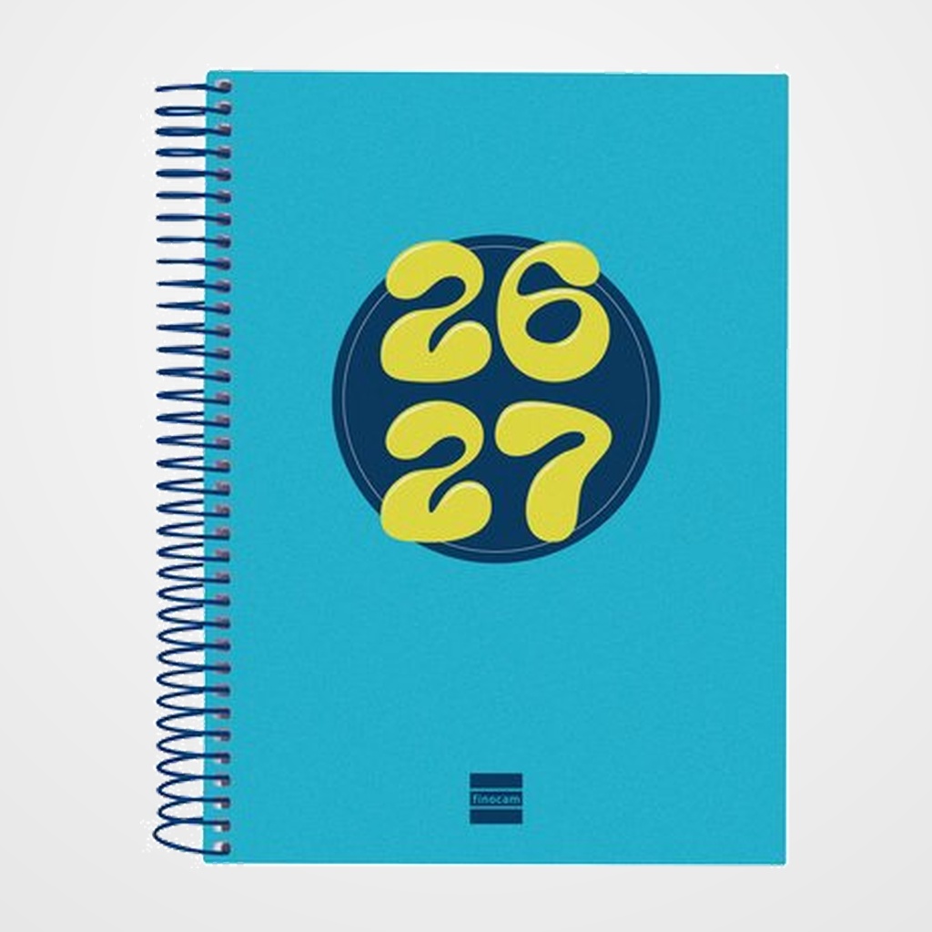 AGENDA ESCOLAR (2026-27) FINOCAM CATALAN COOL ESPIRAL tapa EXTRADURA D/P 4º 155x212 BLAU