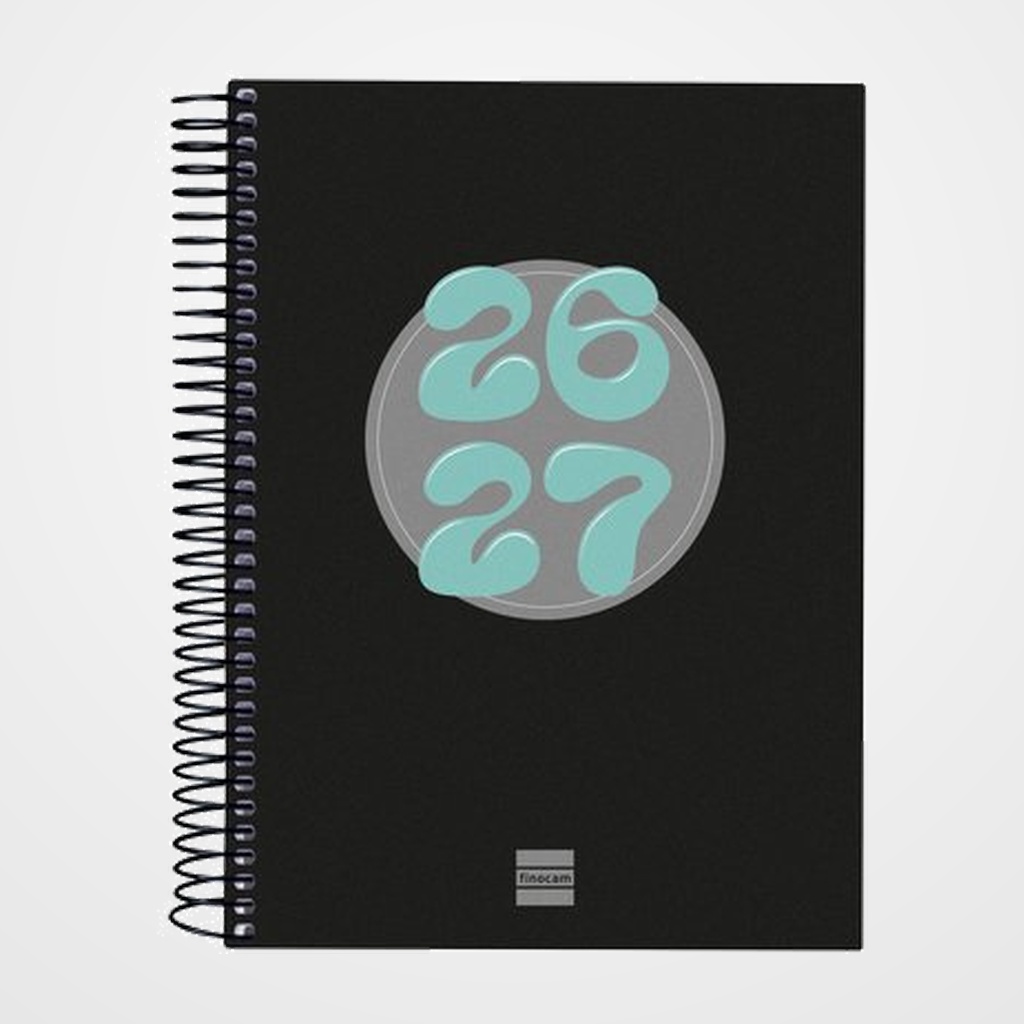 AGENDA ESCOLAR (2026-27) FINOCAM CATALAN COOL ESPIRAL tapa EXTRADURA D/P 4º 155x212 NEGRE
