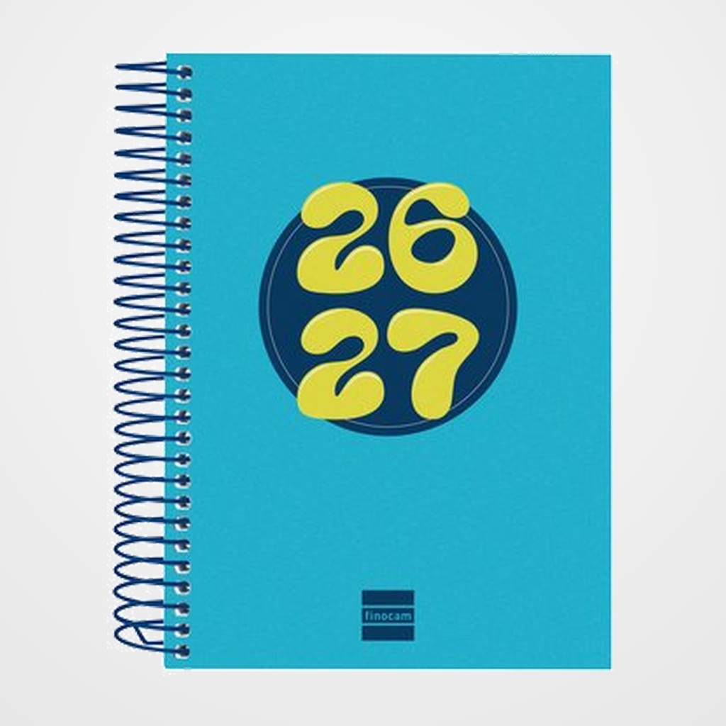 AGENDA ESCOLAR (2026-27) FINOCAM CATALAN COOL ESPIRAL tapa EXTRADURA D/P 8º 120x164 BLAU