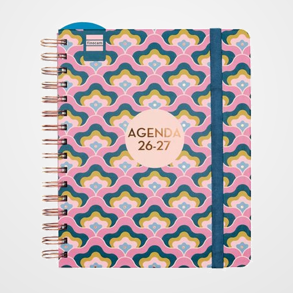 AGENDA ESCOLAR (2026-27) FINOCAM CATALAN DEL DOCENT MAGISTRAL DESIGN WIRE-O tapa EXTRADURA S/V APAIS. 4º 155x212 con GOMA LILAC