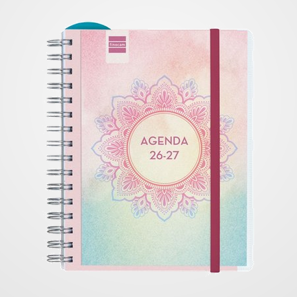 AGENDA ESCOLAR (2026-27) FINOCAM CATALAN DEL DOCENT MAGISTRAL PERSONALIZABLE WIRE-O tapa PP S/V APAIS. 4º 155x212 con GOMA MANDALA