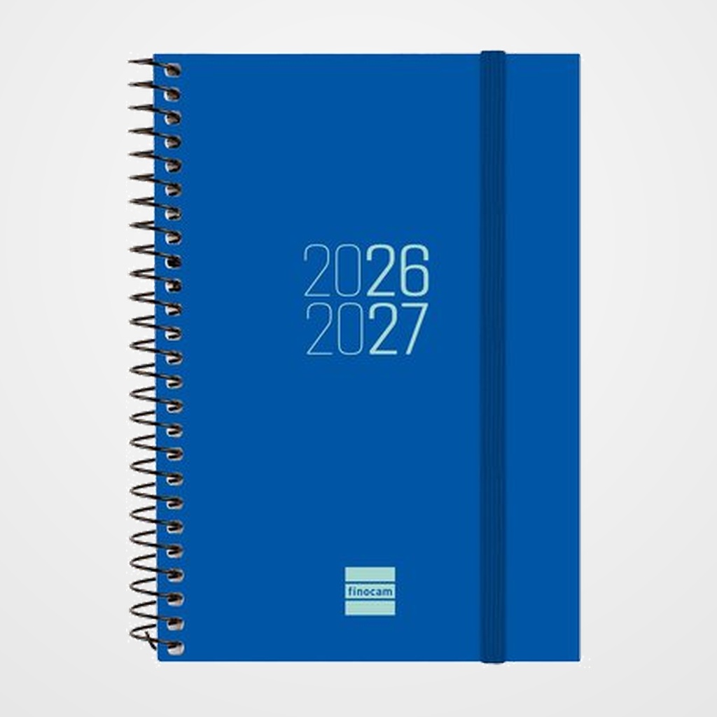 AGENDA ESCOLAR (2026-27) FINOCAM CATALAN ESPIR ESPIRAL tapa PP S/V APAIS. E8 120x171 con GOMA BLAU