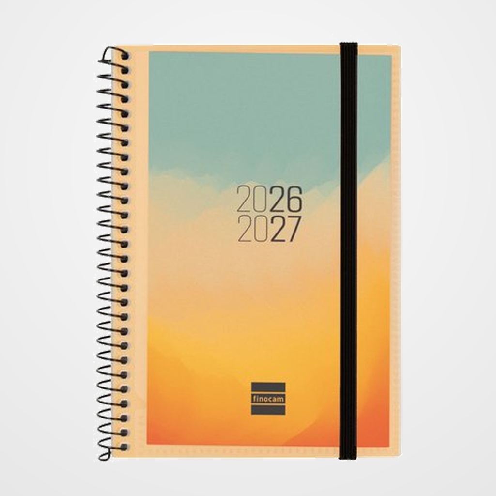 AGENDA ESCOLAR (2026-27) FINOCAM CATALAN ESPIR ESPIRAL tapa PP S/V APAIS. E8 120x171 con GOMA PERSONALIZABLE