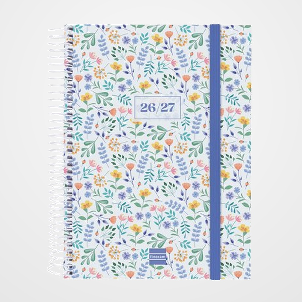 AGENDA ESCOLAR (2026-27) FINOCAM CATALAN SECUNDARIA ESPIRAL tapa PP D/P 4º 155x212 con GOMA FIORI