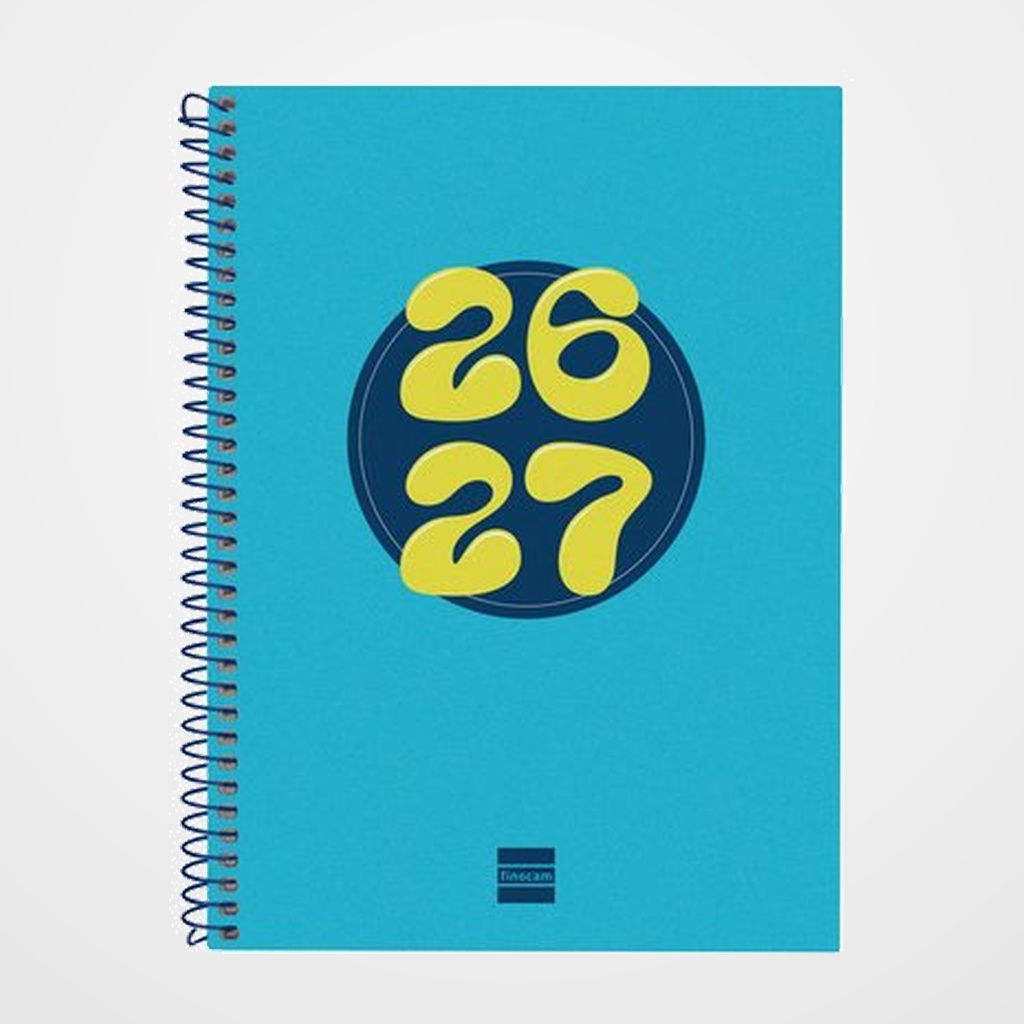 AGENDA ESCOLAR (2026-27) FINOCAM COOL ESPIRAL tapa EXTRADURA S/V APAIS. 4º 155x212 AZUL