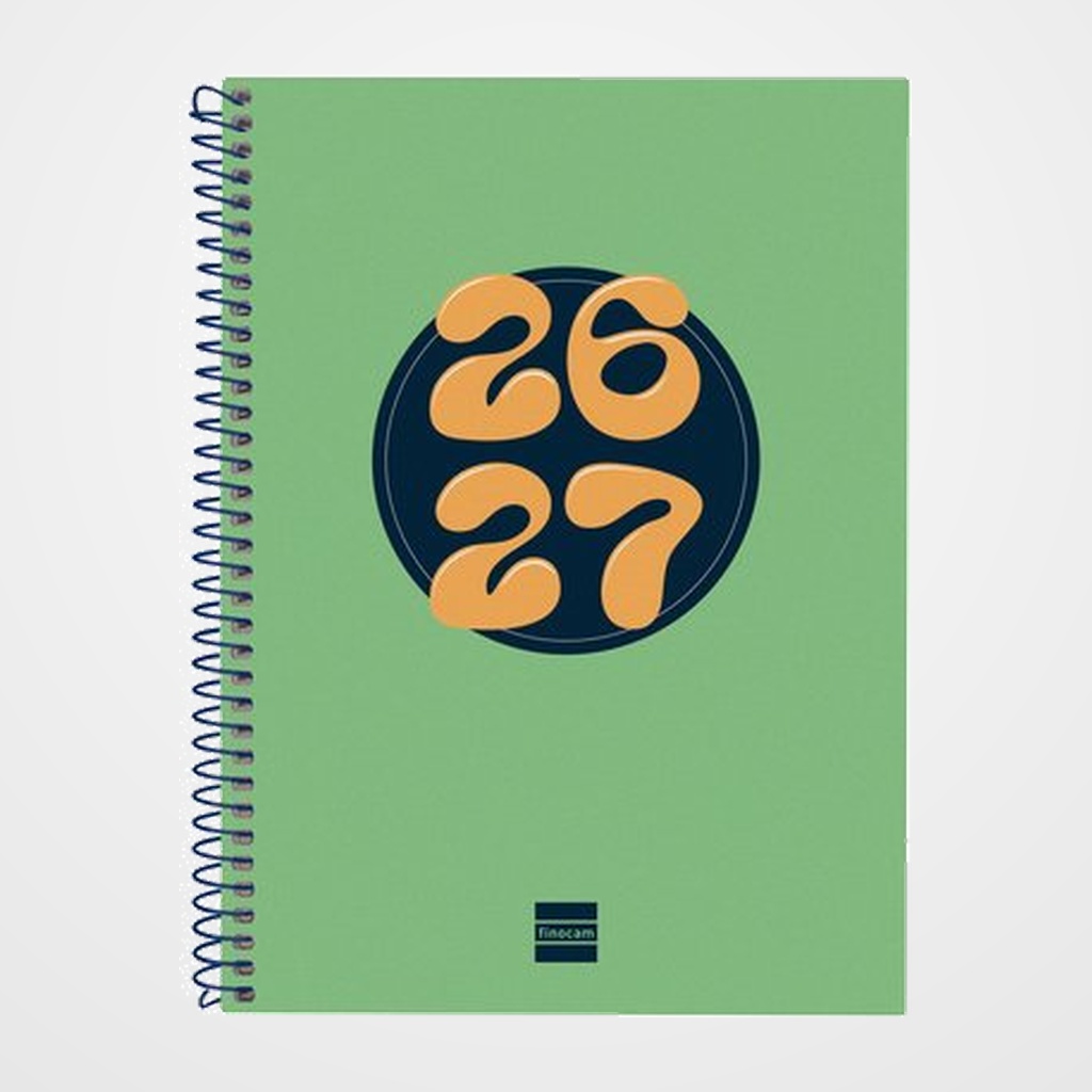 AGENDA ESCOLAR (2026-27) FINOCAM COOL ESPIRAL tapa EXTRADURA S/V APAIS. 4º 155x212 VERDE