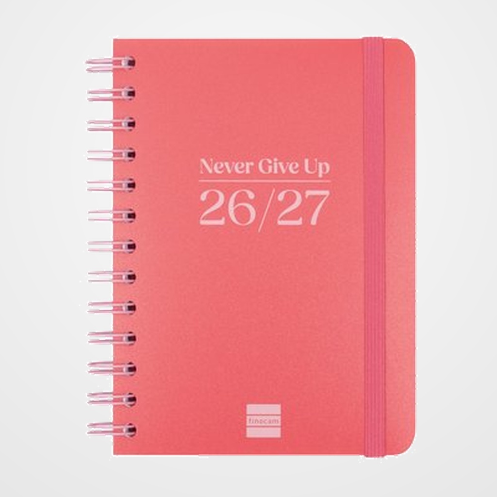 AGENDA ESCOLAR (2026-27) FINOCAM COSMO WIRE-O tapa EXTRADURA S/V APAIS. 8º 120x169 con GOMA ROJO