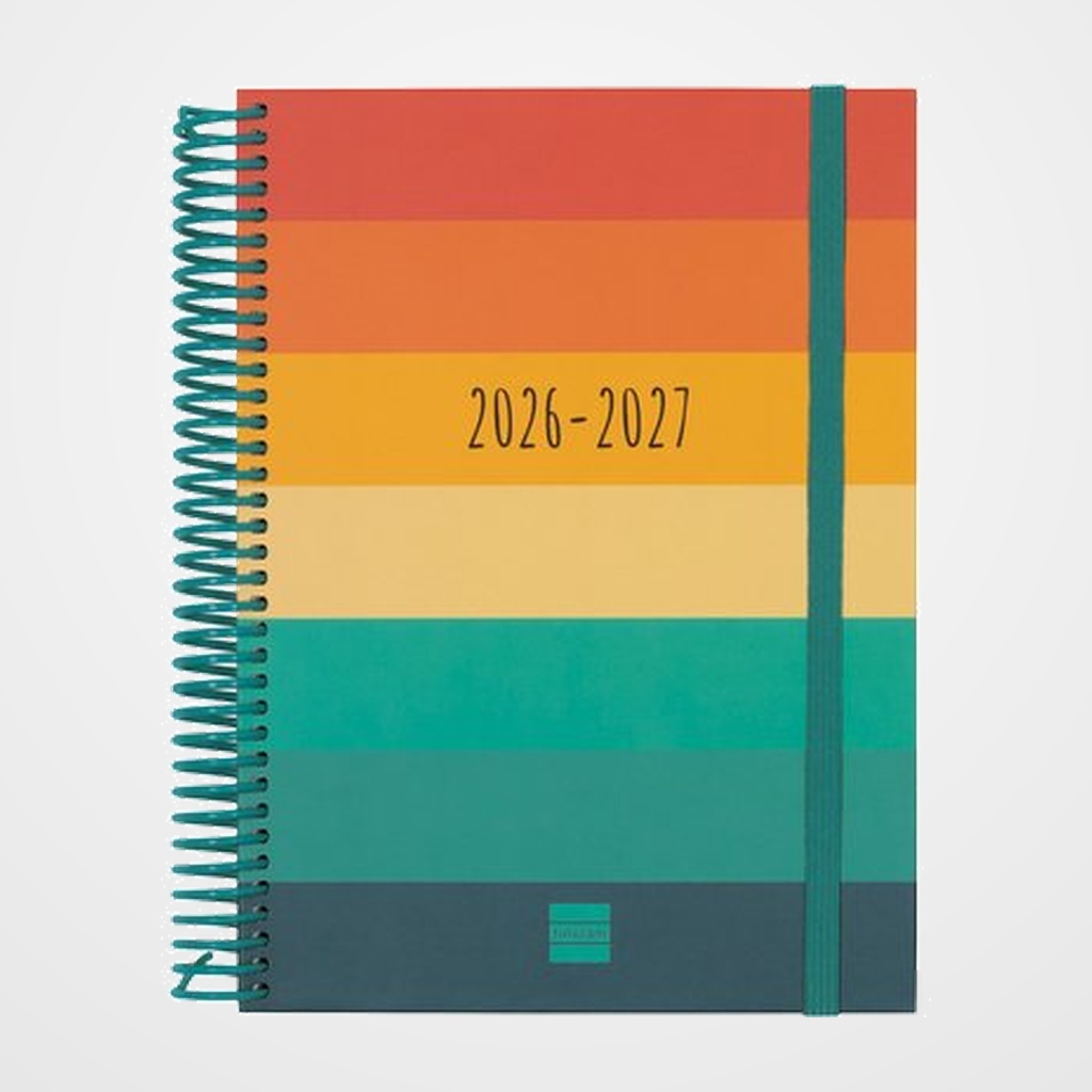 AGENDA ESCOLAR (2026-27) FINOCAM DIVA ESPIRAL tapa EXTRADURA D/P 4º 155x212 COLORS