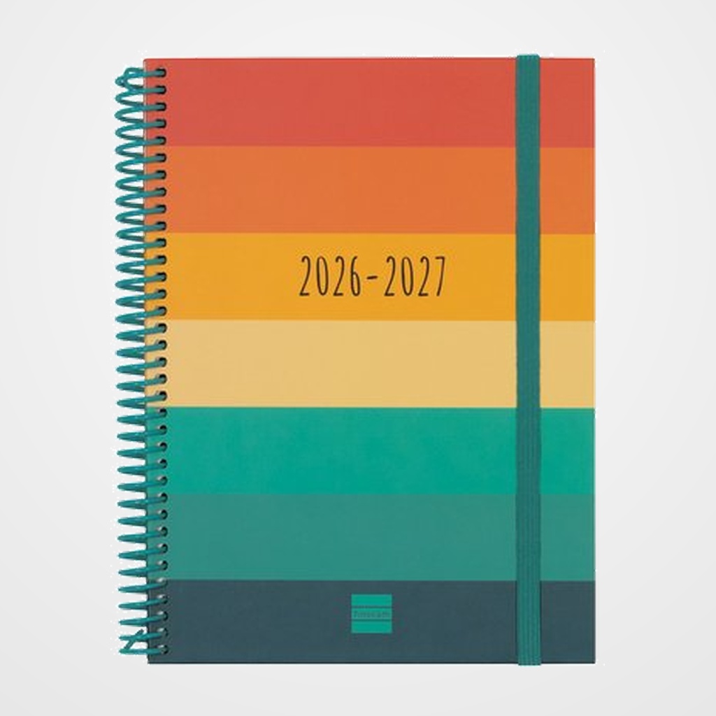 AGENDA ESCOLAR (2026-27) FINOCAM DIVA ESPIRAL tapa EXTRADURA S/V APAIS. 4º 155x212 COLORS