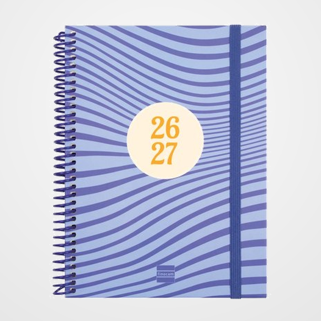 AGENDA ESCOLAR (2026-27) FINOCAM DIVA ESPIRAL tapa EXTRADURA S/V APAIS. 4º 155x212 OLAS