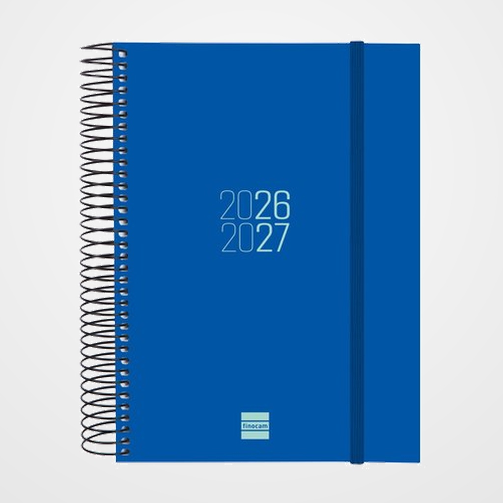 AGENDA ESCOLAR (2026-27) FINOCAM ESPIR ESPIRAL tapa PP D/P E10 155x212 con GOMA AZUL