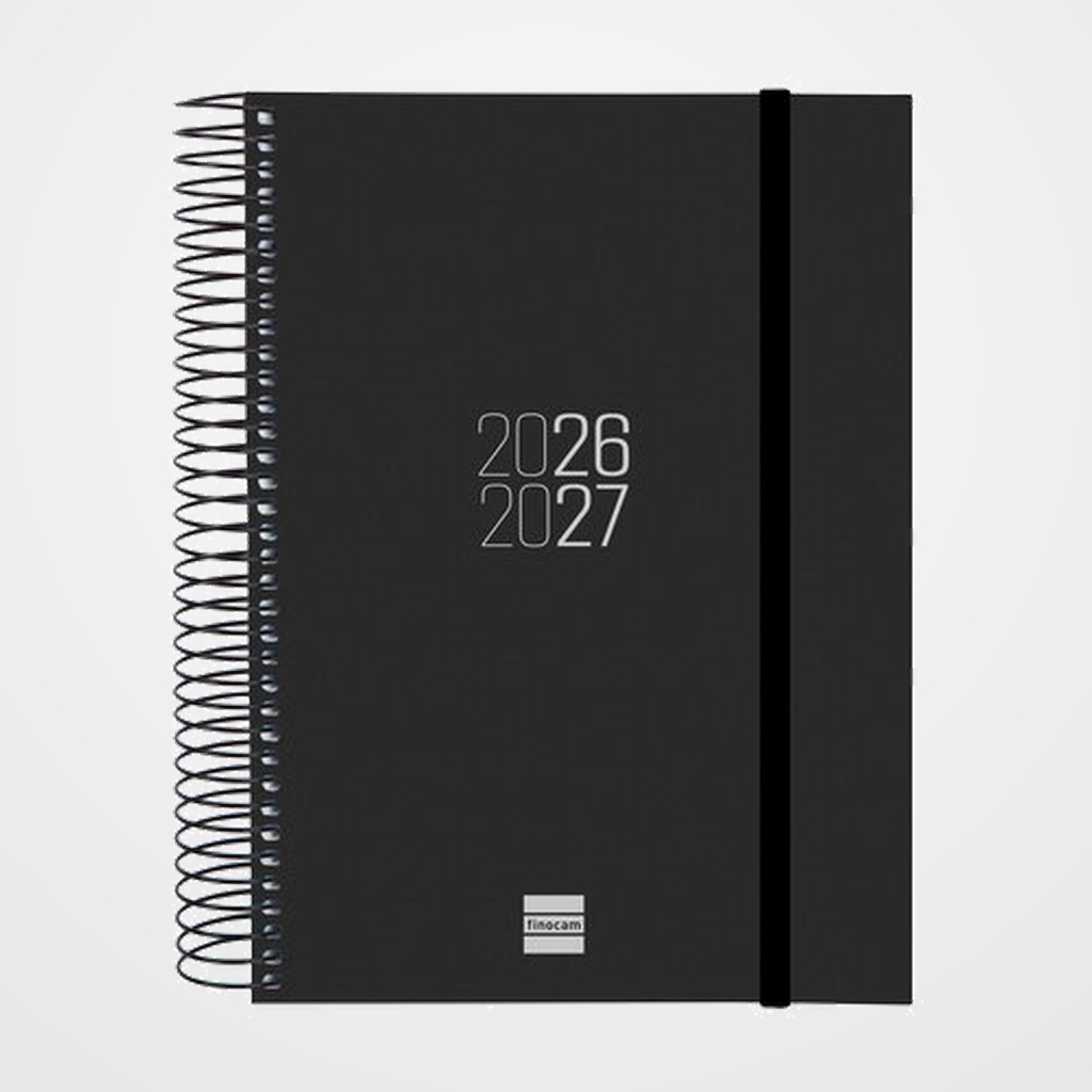 AGENDA ESCOLAR (2026-27) FINOCAM ESPIR ESPIRAL tapa PP D/P E10 155x212 con GOMA NEGRO