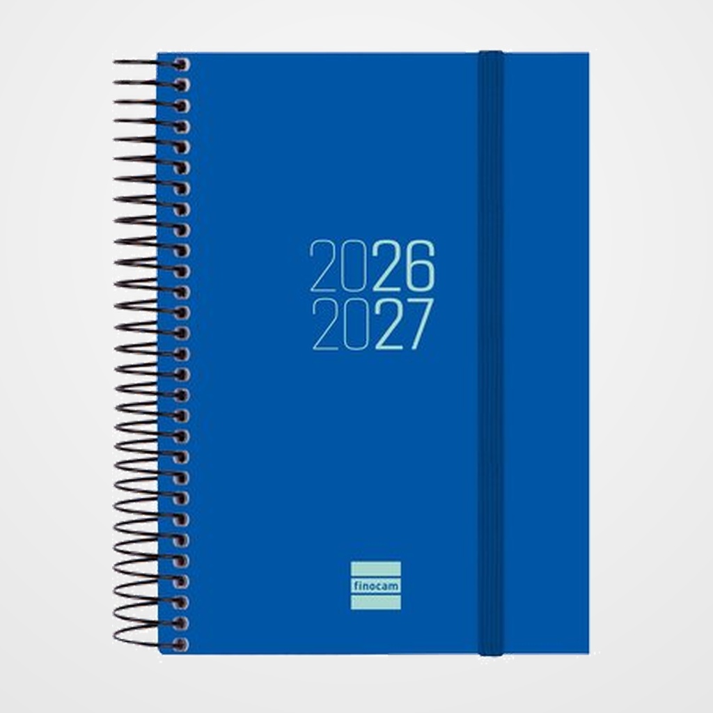 AGENDA ESCOLAR (2026-27) FINOCAM ESPIR ESPIRAL tapa PP D/P E8 120x171 con GOMA AZUL