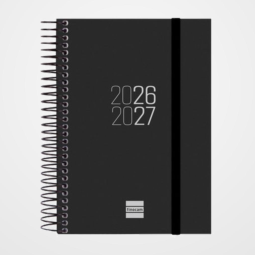 AGENDA ESCOLAR (2026-27) FINOCAM ESPIR ESPIRAL tapa PP D/P E8 120x171 con GOMA NEGRO