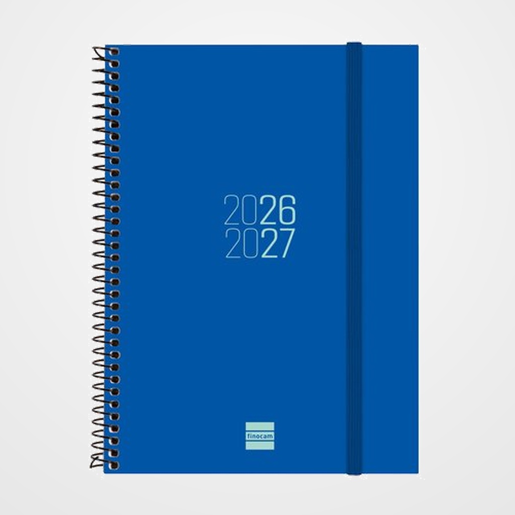 AGENDA ESCOLAR (2026-27) FINOCAM ESPIR ESPIRAL tapa PP S/V APAIS. E10 155x212 con GOMA AZUL