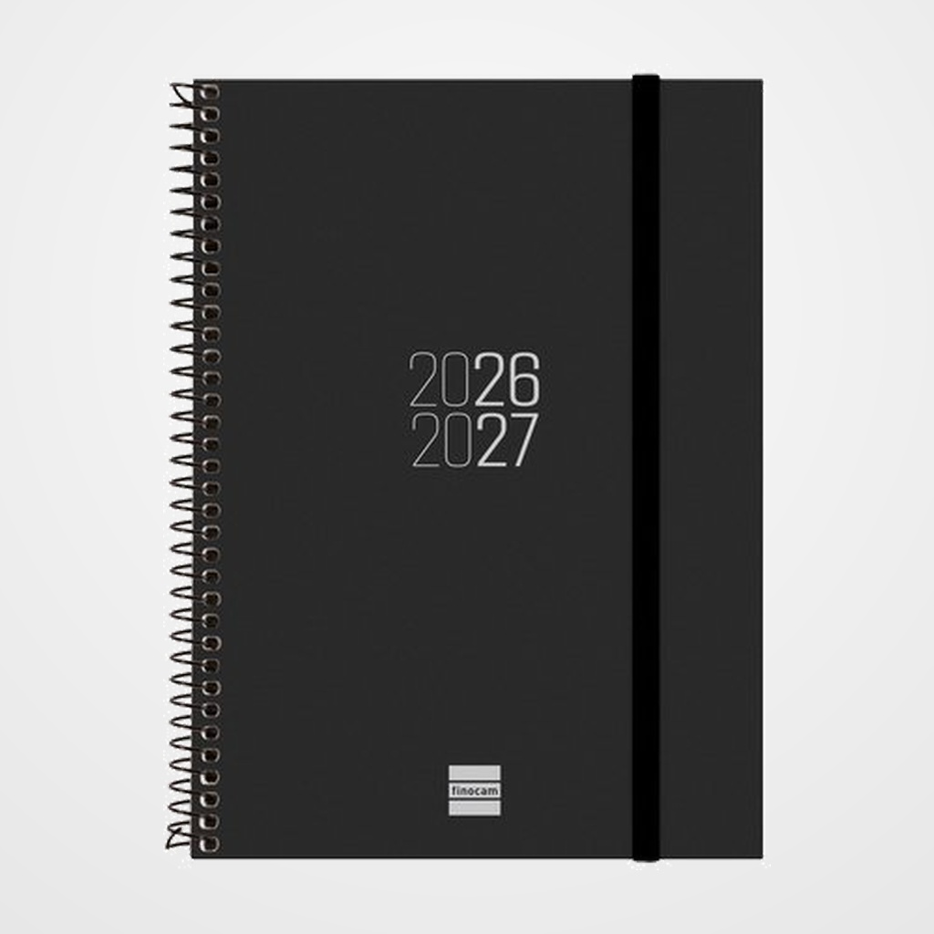 AGENDA ESCOLAR (2026-27) FINOCAM ESPIR ESPIRAL tapa PP S/V APAIS. E10 155x212 con GOMA NEGRO