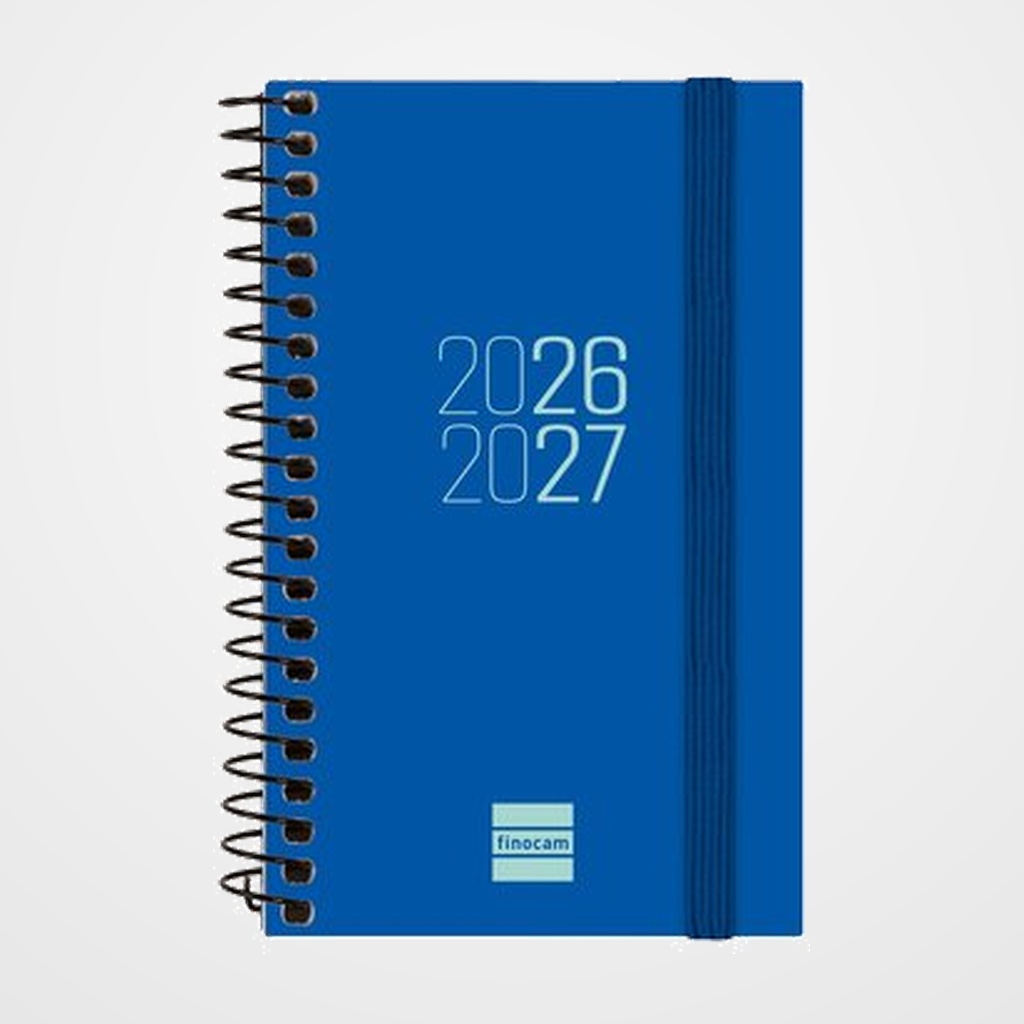 AGENDA ESCOLAR (2026-27) FINOCAM ESPIR ESPIRAL tapa PP S/V APAIS. E3 79x127 con GOMA AZUL