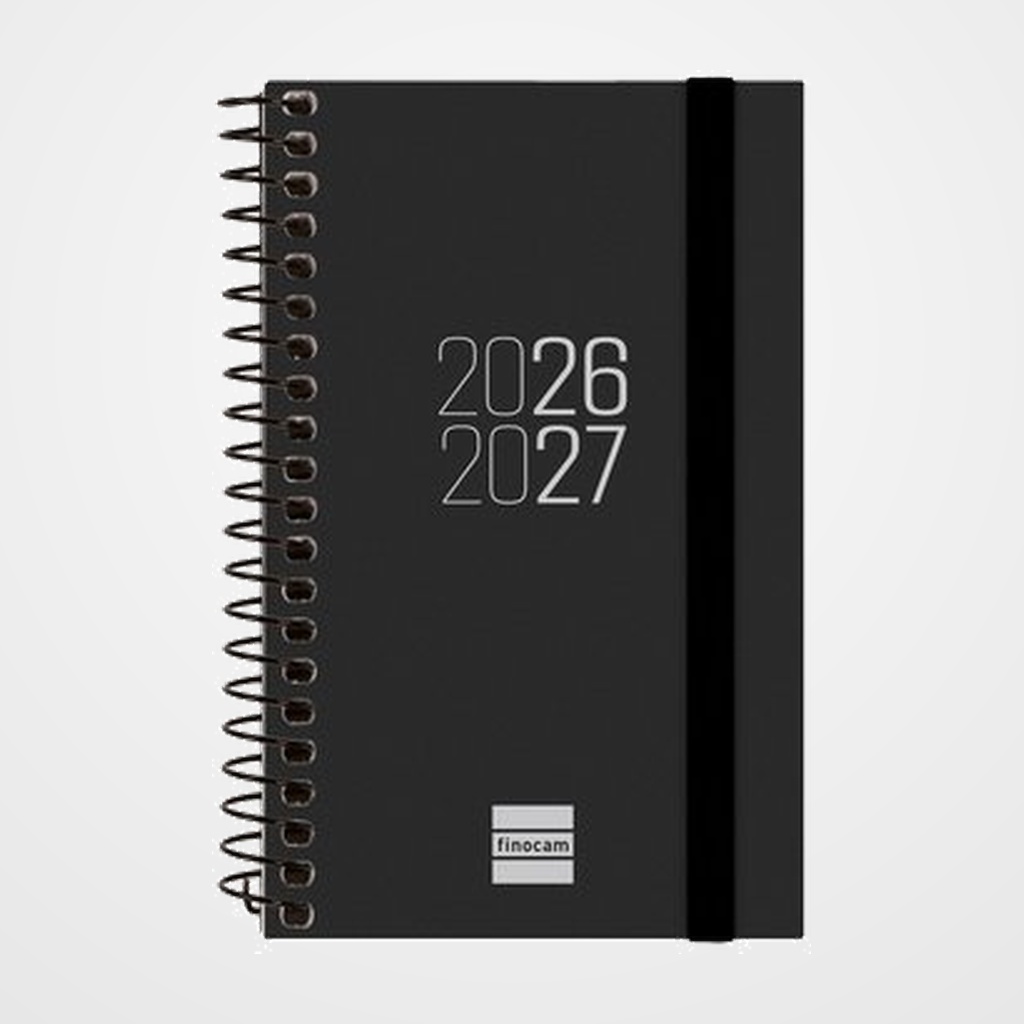 AGENDA ESCOLAR (2026-27) FINOCAM ESPIR ESPIRAL tapa PP S/V APAIS. E3 79x127 con GOMA NEGRO
