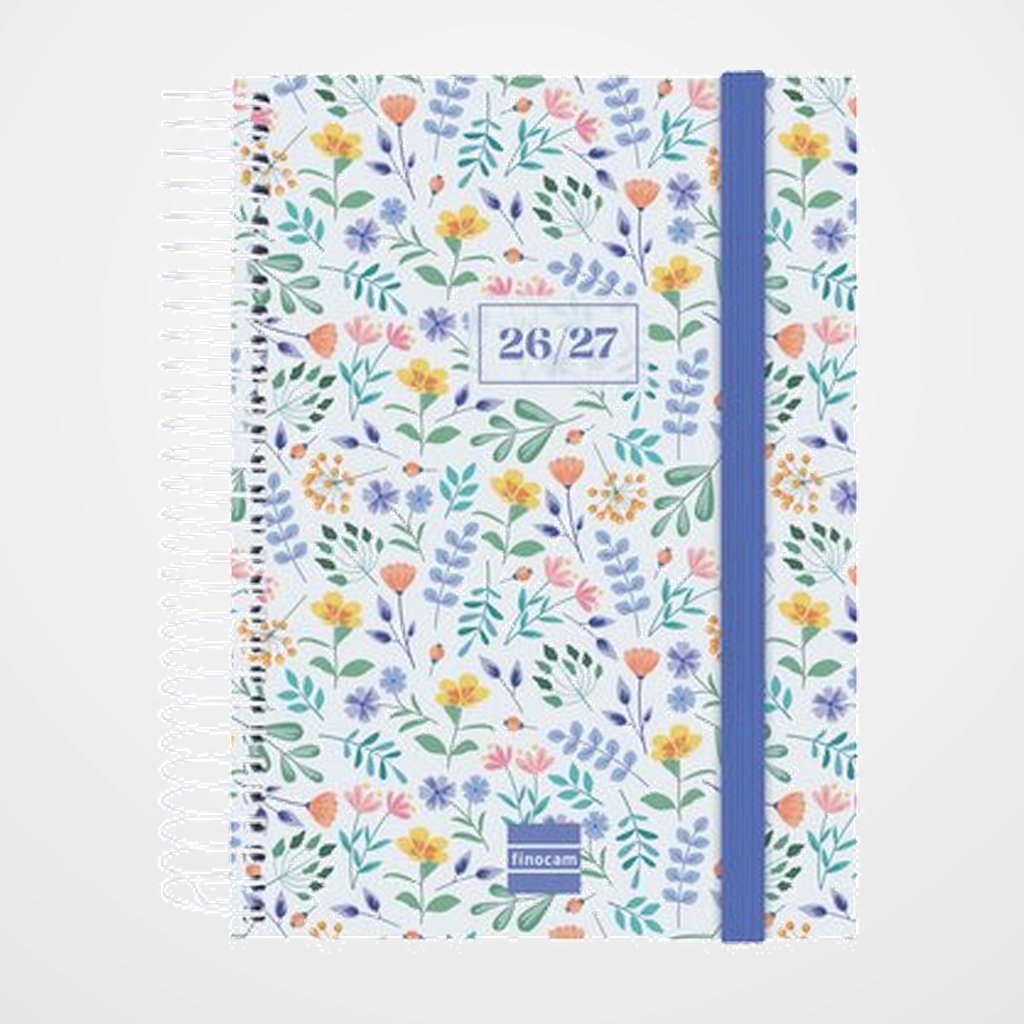 AGENDA ESCOLAR (2026-27) FINOCAM EUSKERA SECUNDARIA ESPIRAL tapa PP D/P 8º 120x164 con GOMA FIORI
