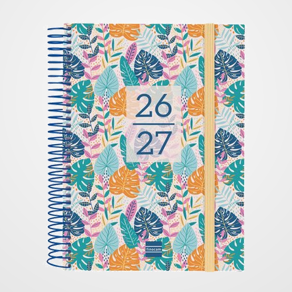 AGENDA ESCOLAR (2026-27) FINOCAM SECUNDARIA ESPIRAL tapa PP D/P 4º 155x212 con GOMA TROPICAL