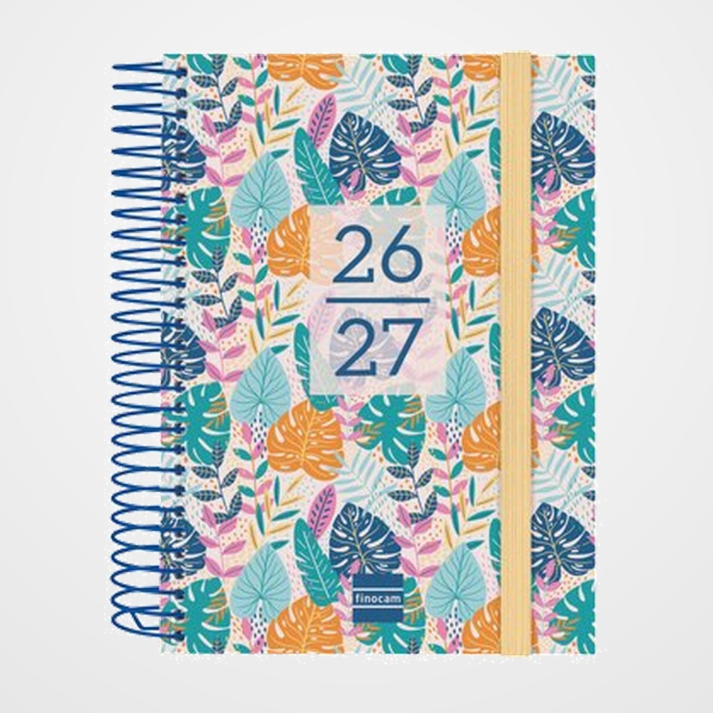 AGENDA ESCOLAR (2026-27) FINOCAM SECUNDARIA ESPIRAL tapa PP D/P 8º 120x164 con GOMA TROPICAL