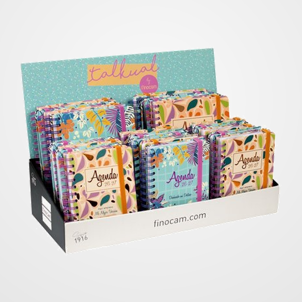 [82603845] AGENDA ESCOLAR (2026-27) FINOCAM TRENDY TALKUAL SURTIDO PACK de 8