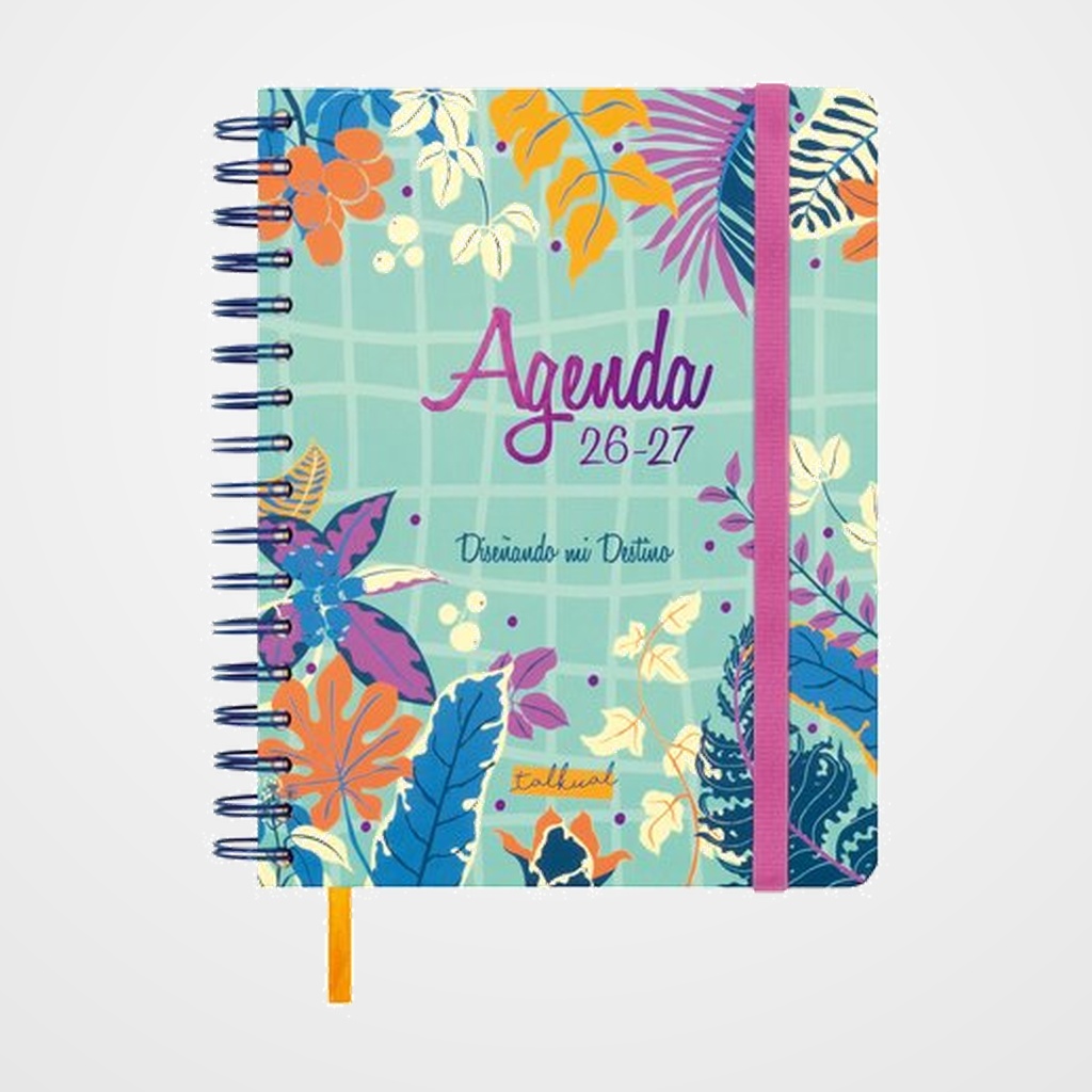 AGENDA ESCOLAR (2026-27) FINOCAM TRENDY TALKUAL WIRE-O tapa EXTRADURA D/P 4º 155x217 con GOMA DESTINO