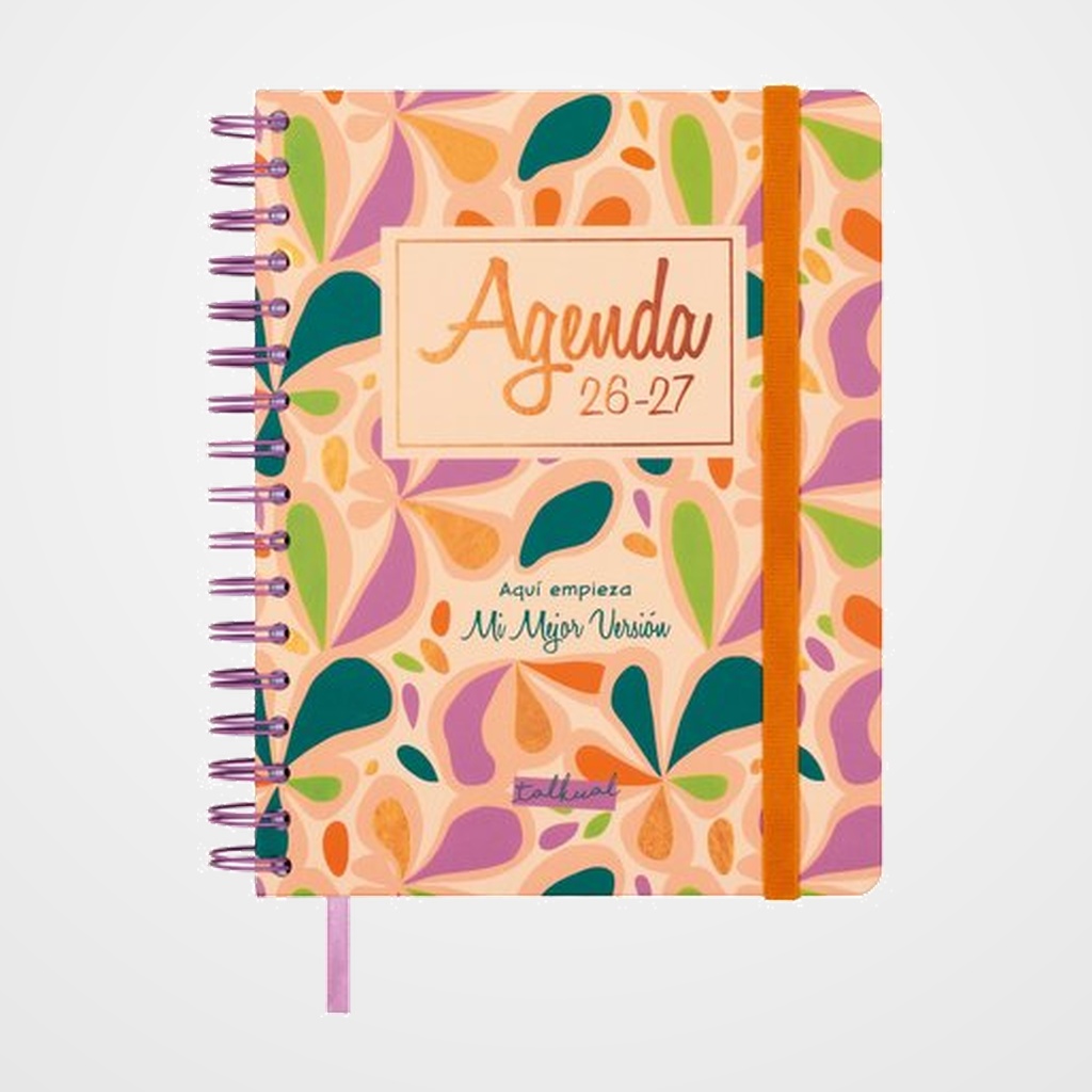 AGENDA ESCOLAR (2026-27) FINOCAM TRENDY TALKUAL WIRE-O tapa EXTRADURA D/P 4º 155x217 con GOMA VERSION