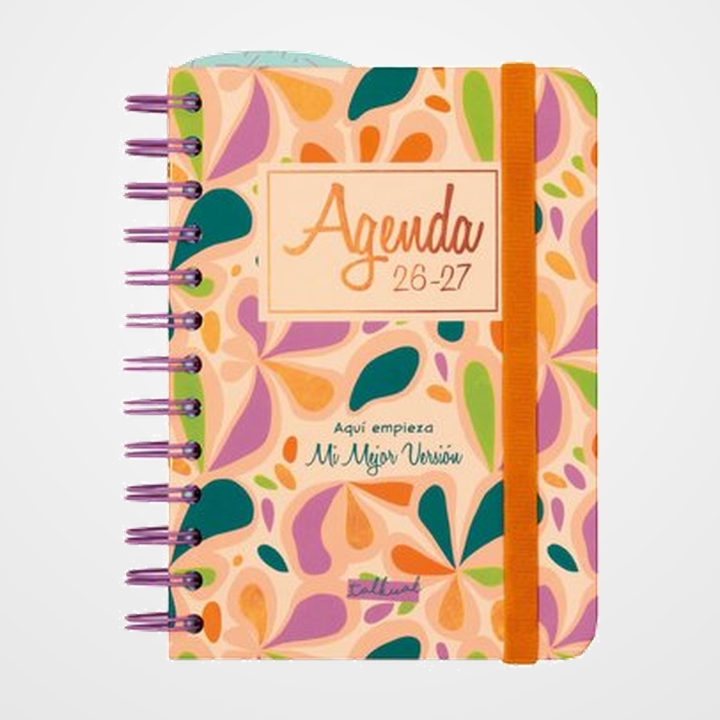 AGENDA ESCOLAR (2026-27) FINOCAM TRENDY TALKUAL WIRE-O tapa EXTRADURA D/P 8º 120x169 con GOMA VERSION