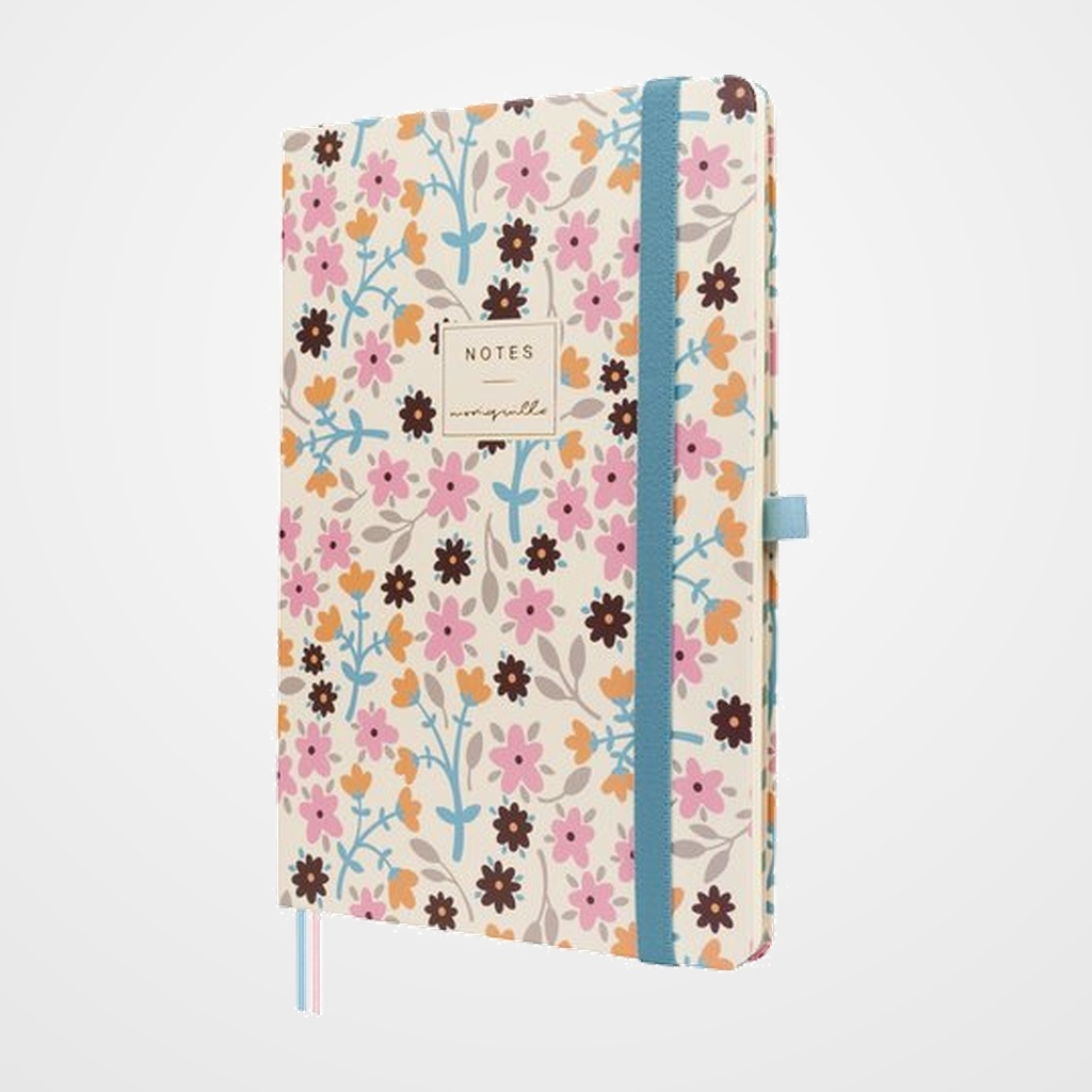 CUADERNO FINOCAM MONIQUILLA TAPA DURA A5 72h 80gr. LISO con GOMA AZUL