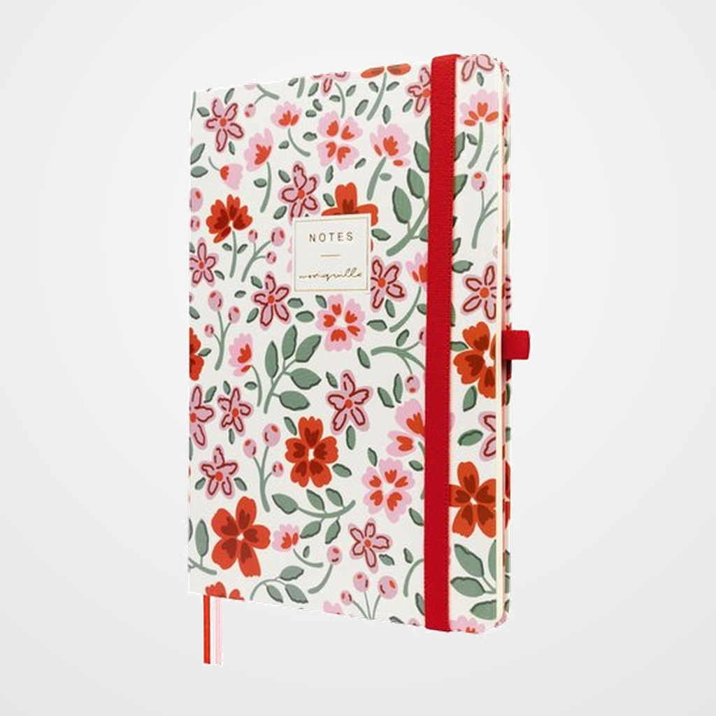 CUADERNO FINOCAM MONIQUILLA TAPA DURA A5 72h 80gr. LISO con GOMA ROJO